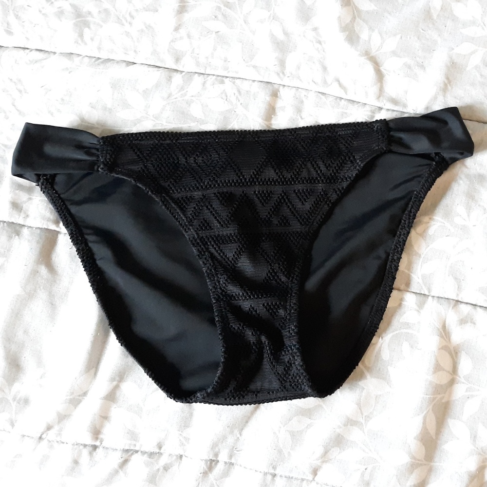 Large Black O'Rageous Crochet Bikini Bottoms